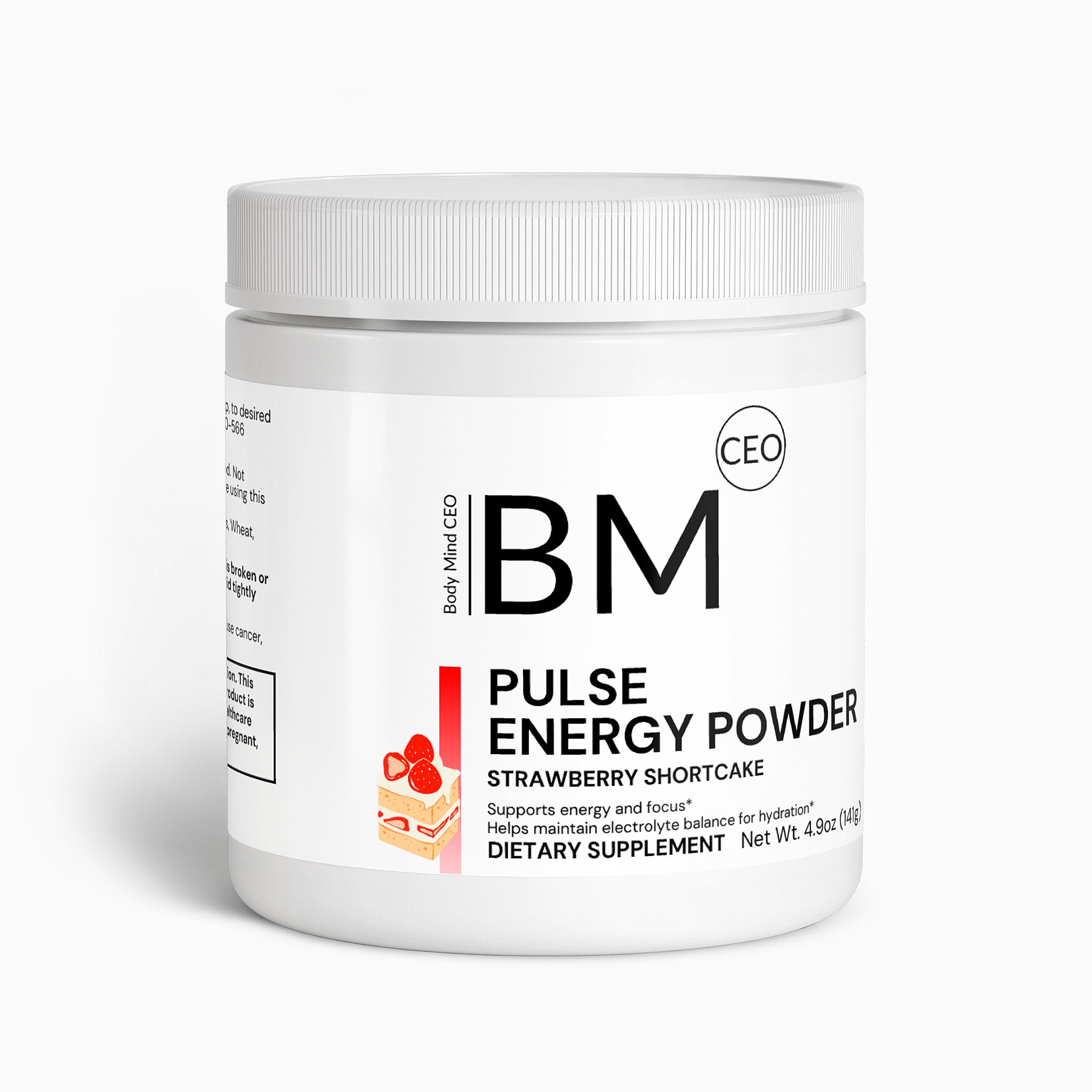 Pulsewith Label PULSE Energy Powder (Strawberry Shortcake) – BodyMindCEO
